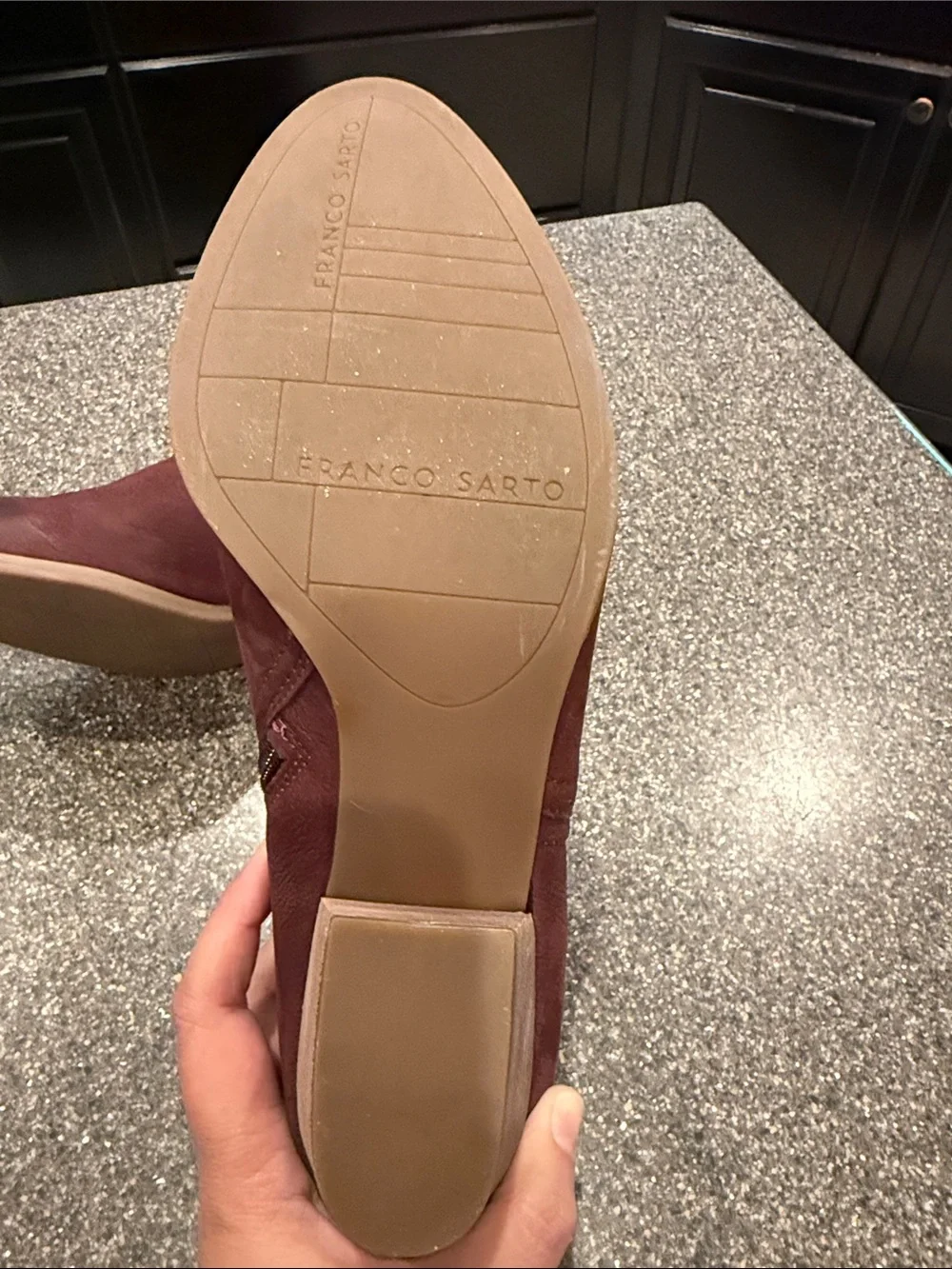 Franco Sarto Wine Red Garfield Ankle Booties with Side Buckle